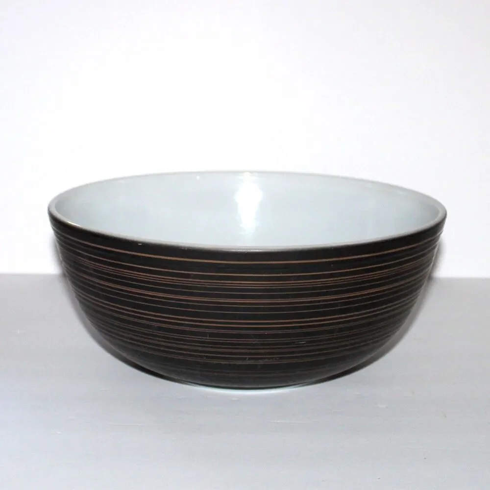Vintage Pyrex Terra Mixing Bowl 4 Qt 404 brown stripes 10.25